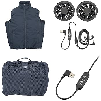 ファン付きホワイトベスト ダンロップリファインド 衣類 【美品】ファン付きベスト L